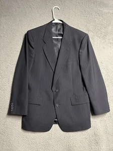 Vintage Christian Dior Blazer Mens 40R Navy Tweed Suit Jacket Striped - Picture 1 of 19