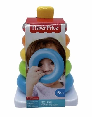 Fisher-Price Manga Rock-a-Stack Juguete Apilable Infantil con 5 Anillos Coloridos Foto 1 de 4