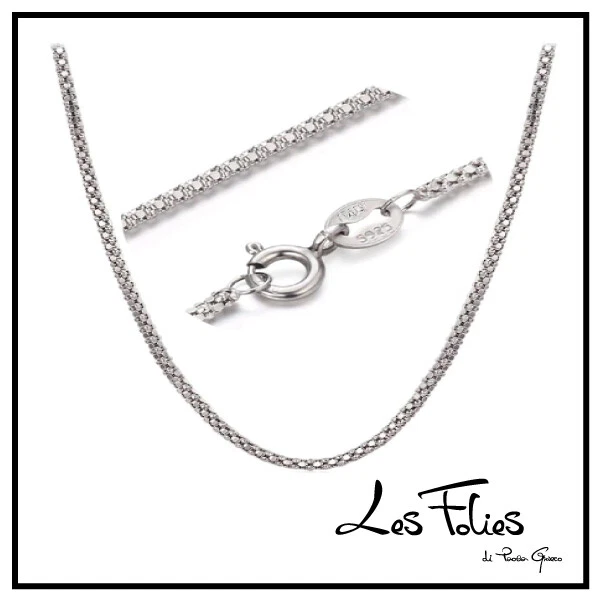 Collana Popcorn da 45cm o 55cm spessore 1,5mm in argento 925 - Les Folies - Immagine 1 di 4