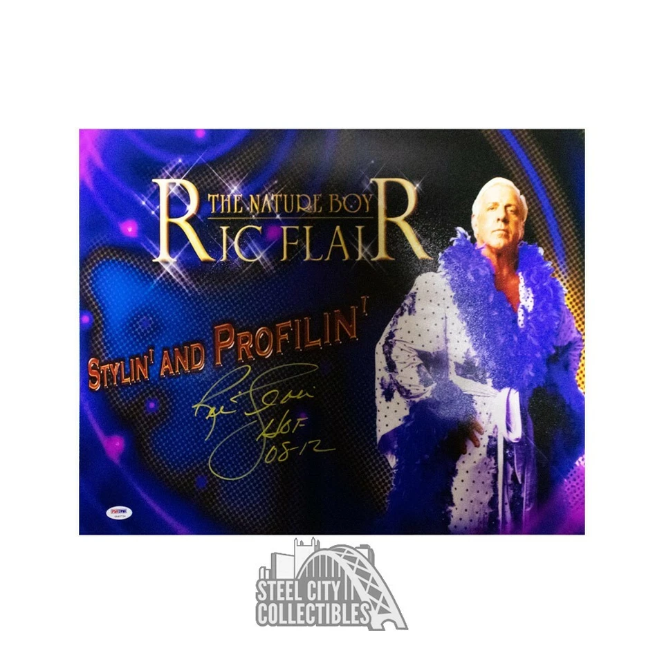 Foto autografiada de Ric Flair HOF 08-12 The Nature Boy 16x20 - Certificado de autenticidad PSA/ADN Foto 1 de 1