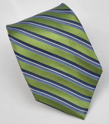 Corbata de seda Croft & Barrow verde azul blanco rayas hombre 57,5 x 3,25 Foto 1 de 4