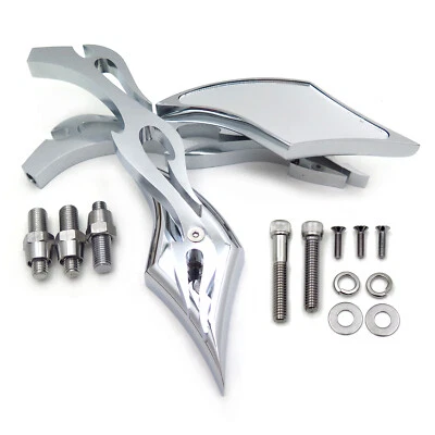 Espejo retrovisor personalizado de aleación TWIST DIAMOND para Harley Softail FatBoy Sportster cromado Foto 1 de 4