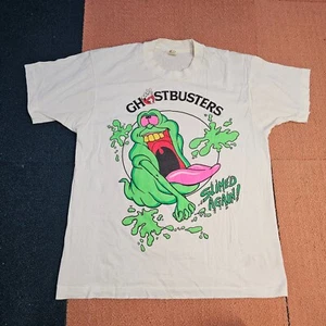 Distressed Ghostbusters 2 Slimer Slimed Again Large T-Shirt single stitch W3cj - Picture 1 of 13