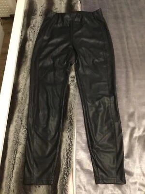 TED BAKER Designer Black Faux Leather Trousers Size 10/12 (TB2) - Image 1 of 4