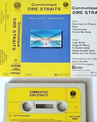DIRE STRAITS CASSETTE TAPE VERTIGO RECORDS SOUTH AFRICA IMPORT COMMUNIQUE VTG OG - Image 1 of 4