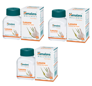 3 X Himalaya Herbal Lasuna, Garlic 180 Tablets (Pack of 3 X 60 Tablets Each)2024