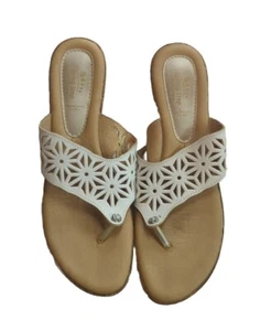 Spring Step Made in Italy Leather Upper White Sandals Size 42 US 11 - Picture 1 of 3
