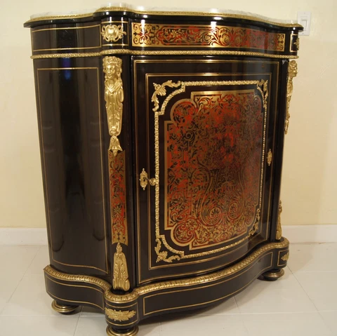 CHARLES-GUILLAUME DIEHL, Napoleon III, Boulle Marqueterie Side Cabinet 1850 ca Cover