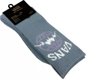 Calze Vans Adulto Blu Bianco Crew Cotone Cuscino Montagna Fuori Muro Tg 9,5-13 - Foto 1 di 2
