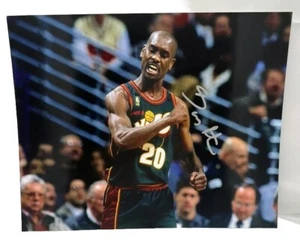 Gary Payton Autogramm signed 8x10 Foto SuperSonics NBA Big 3 - Bild 1 von 2