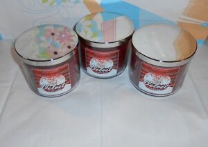 Bath & Body Works Red Velvet Cupcake Three (3) Wick Scented Candles X 3 NEW