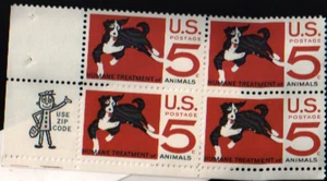 1966 5c Trattamento Umano degli Animali Blocco di Quattro Scott #1307 ST093 - Foto 1 di 1