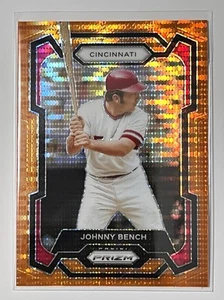 2024 Panini Prizm - Johnny Bench #253 ⚾️ ORANGE PULSAR PRIZM 355/399 - HOF Reds - Picture 1 of 3