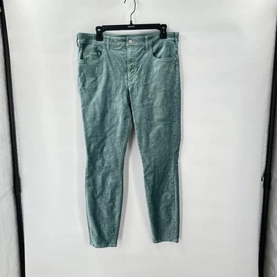 Велюровые узкие брюки Pilcro зеленые эластичные со средней посадкой мягкие на ощупь бархатные размер 33 - Изображение 1 из 4