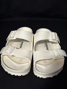 Birkenstock Sandals Womens 42 Arizona EVA Slip On Buckle Slides White Germany - Picture 1 of 5