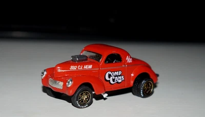 Rojo '41 1941 Willys Coupe 392 Hemi Gasser NHRA arrastre neumáticos de goma sueltos M2 Foto 1 de 3