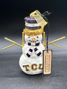 Pupazzo di neve TCU Kitty Keller Designs decorazione natalizia Texas Christian University - Foto 1 di 9