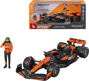 LANDO NORRIS McLaren MCL38 F1 MIAMI GP 2024 Modello Auto 22cm 1/24 con FIGURA - Picture 1 of 5