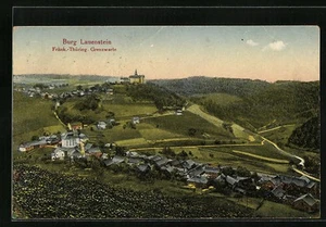 Ansichtskarte Lauenstein, Ortsansicht mit Burg 1921 - Bild 1 von 2