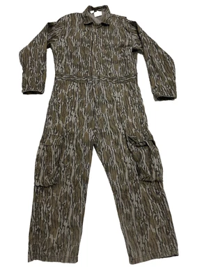 Mossy Oak Coveralls Mens L Camo Turkey Hunting USA Made Cargo Pockets Rare - Image 1 of 4