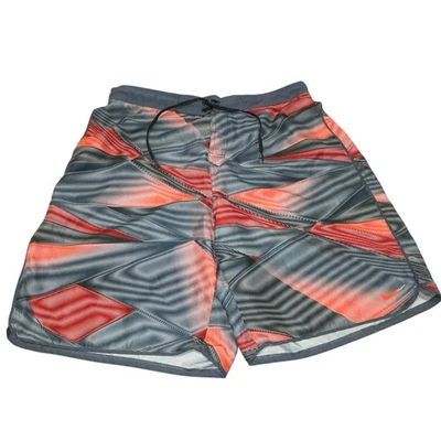 Men Nike Swim Board Shorts Grey Red Coral Peach Size XXL Mesh Lining Drawstring - Image 1 of 4