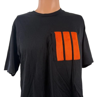 Y3 Yohji Yamamoto T Shirt Mens Size L Black Orange Zipper - Image 1 of 4