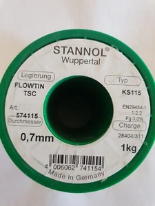 Tin rol 1kg Stannol lead free high quality - Imagen 1 de 3