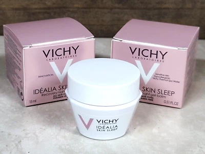 2X Vichy Idealia ~ Skin Sleep Recovery Night Gel-Balm ~ 0.51 oz 15 ml NIB - Image 1 of 3
