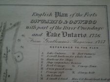 1756 English Plan For Ontario & Oswego For FRENCH & INDIAN   War circa 1850