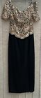 Evening Dress Uk 10 VIVACE Creative Creations Occasion Gold Lace Bodice Black