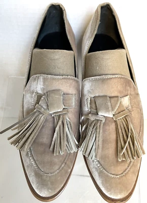 Rebecca Minkoff  Edie BeigePink Velvet Chunky Block Heels Loafer Women's 7 Shoes - Image 1 of 4