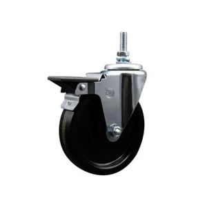 5 Inch Phenolic 12MM Threaded Stem Caster with Brake - Picture 1 of 4