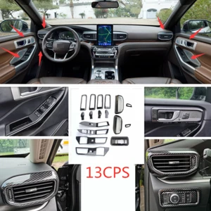 For Ford Explorer 2020-2022 Carbon Fiber Interior Car Accessories Trim Cover Kit - Foto 1 di 8