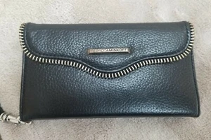 REBECCA MINKOFF Leather Phone Black Tech Wristlet Case for 4.7 inch screen $130 - Picture 1 of 9