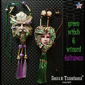 Wicca Jewelry Talisman Pendant Witchcraft Green Wizard Witch Medicine Man Wiccan - Picture 1 of 24