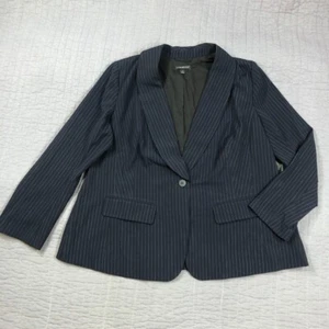 Lane Bryant Blazer Women 22 Plus Black White Pinstripe Jacket Career Office - Imagen 1 de 24