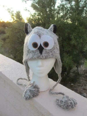 deLux NUEVO Gris SOMBRERO BÚHO Tejido ADULTO Gorra de esquí FLC FORRADO Disfraz Arroz Universitario Gris Foto 1 de 4