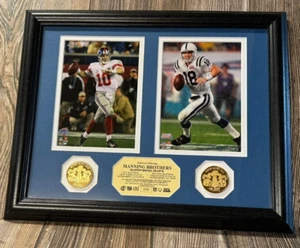 Vintage Eli & Peyton Manning Highland Mint Super Bowl MVP's Framed Photo/Coins - Picture 1 of 4