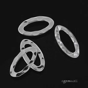 4 Sterling Silver Hammered Oval Ring Link Connector 13mm #99084 - Picture 1 of 1