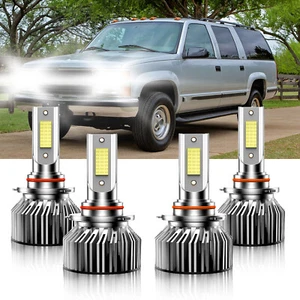 For Chevrolet K2500 Suburban 1992-1999 LED Headlight Bulb Hi Low Beam 9005+9006 - Picture 1 of 12