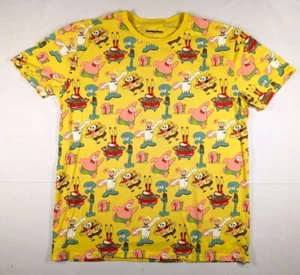 SpongeBob Schwammkopf T-Shirt Erwachsene L Nickelodeon 2021 All Over Print gelb - Bild 1 von 7