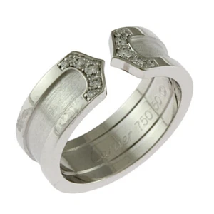 CARTIER Ring US 5 3/8 EU50 K18 white gold diamond 2C diamond used - Picture 1 of 8