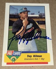 Trey Hillman SIGNED 1994 Fleer ProCards Card Greensboro Bats #491 Manager Auto