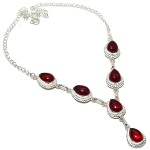 Red Carnelian Gemstone Handmade 925 Sterling Silver Jewelry Necklace Sz 18" - Picture 1 of 1