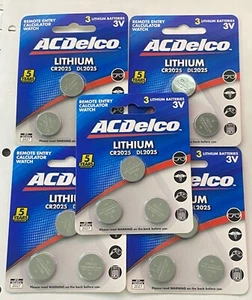 ACDelco CR2025 3V Lithium Coin Cell Battery, Watch Electronics Button, 5pk 15ct - Picture 1 of 2