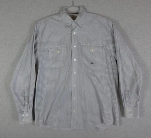 Miller Ranch Shirt Mens Medium Blue Check Micro Plaid Button Up Cowboy Western - Picture 1 of 8