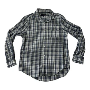 Five Four Navy White Plaid Button Down Shirt Size Large Men's Cotton - Picture 1 of 15