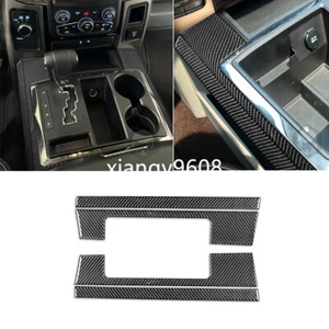 4×Carbon Fiber Console Gear Shift Side Panel Cover For Dodge Ram 1500 2013-2017 - Picture 1 of 15