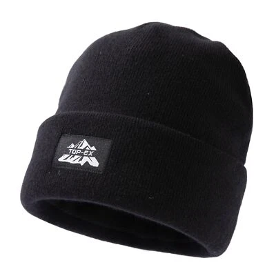 XXL 100 % Lana Merino Gorro Polar Forrado de Vellón para Deportes de Invierno Negro XL/XXL Foto 1 de 4