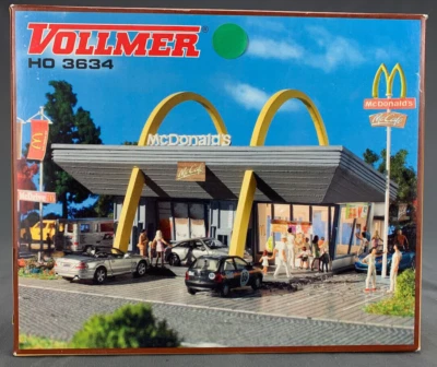 Vollmer 3634 HO Scale McDonald's Restaurant w/McDrive NIB! HO4113 - Image 1 of 4